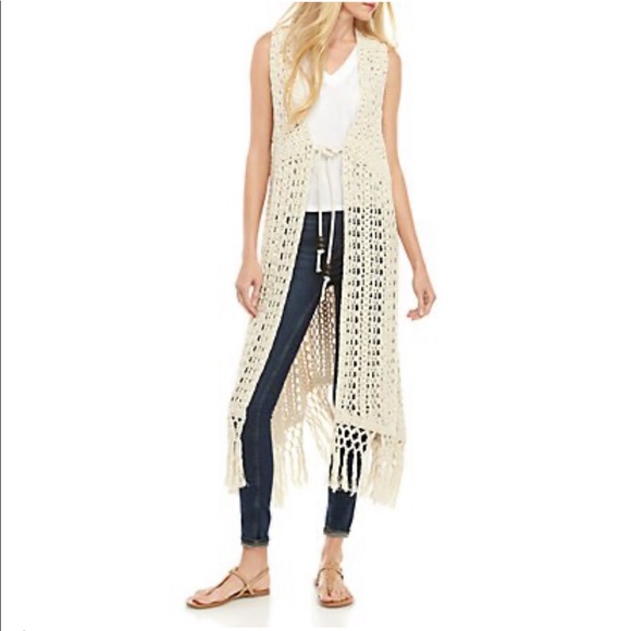 Free People Sweaters - Free People Suncatcher Kimono boho vest w/ fringe